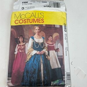 Women’s Renaissance Pattern McCalls 2663 sizes 20-22 sewing pattern Ren Faire